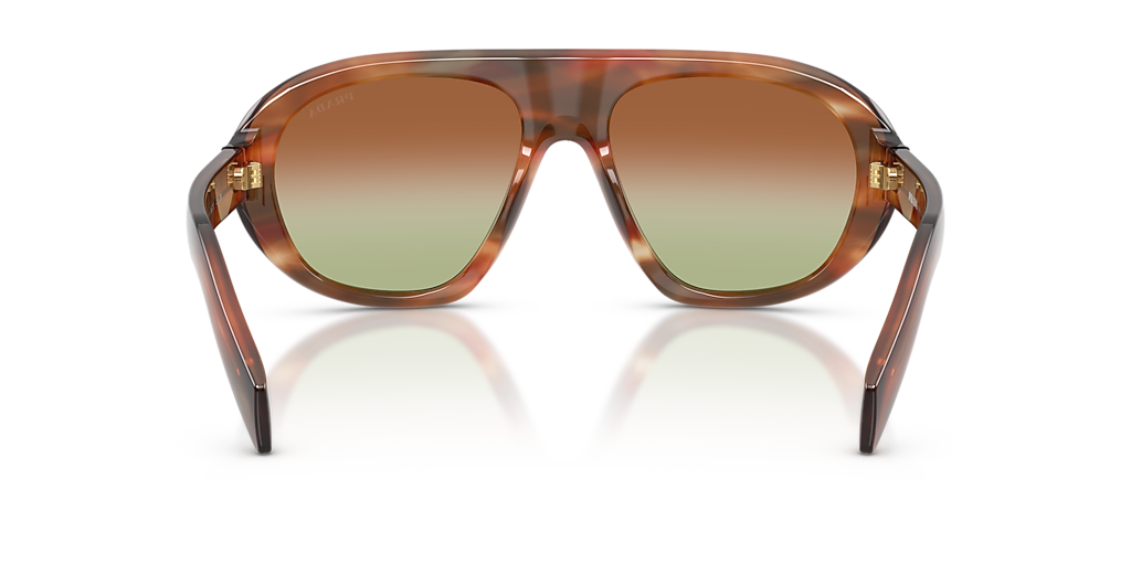 小物 PRADA l frame sunglasses brown Prada PR C05SF L (56 - 18) with Green lenses and Brown frame