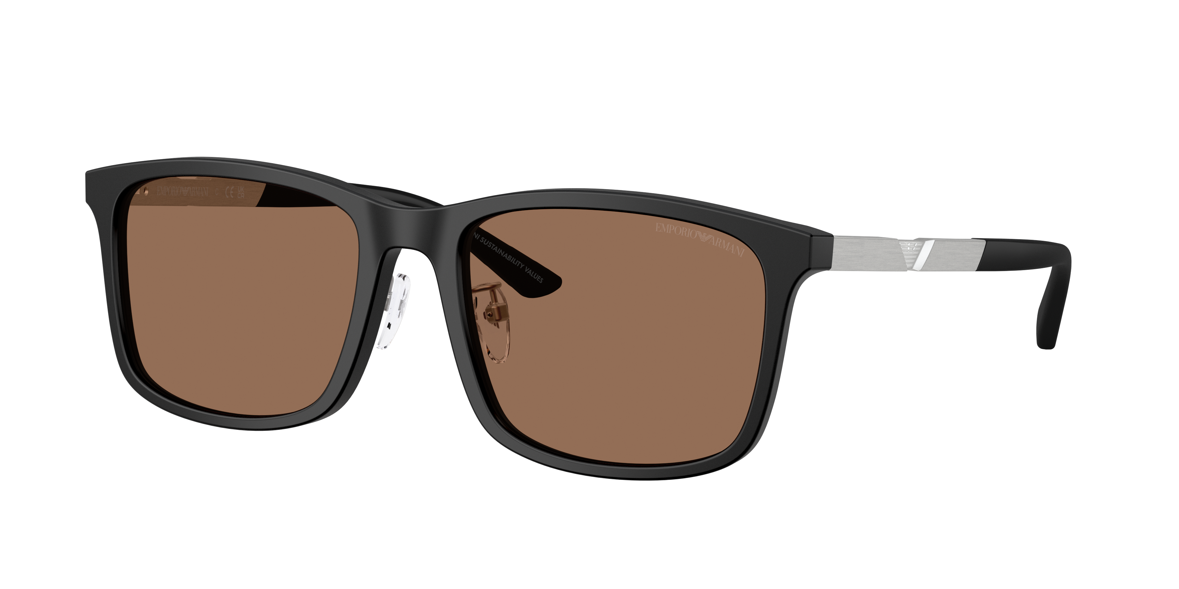 Emporio Armani Man Sunglass EA4241D -  Frame color: Matte Black, Lens color: Dark Brown