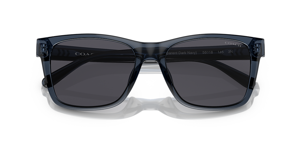 COACH HC8359U CD455 Transparent Dark Navy - Men Luxury Sunglasses, Dark Blue Solid Lens