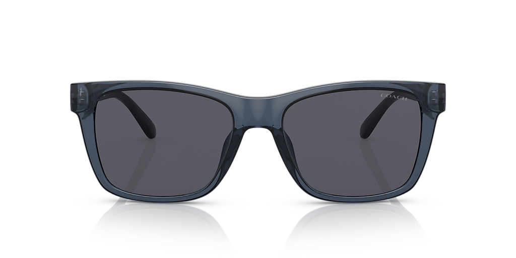 COACH HC8359U CD455 Transparent Dark Navy - Men Luxury Sunglasses, Dark Blue Solid Lens