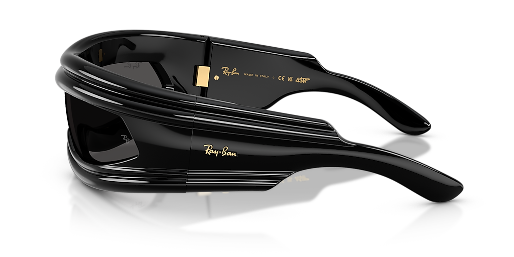 RAY-BAN RB4943 Ultra Wrap 001 Next Generation Collection Black - Unisex Sunglasses, Ultra Black Lens