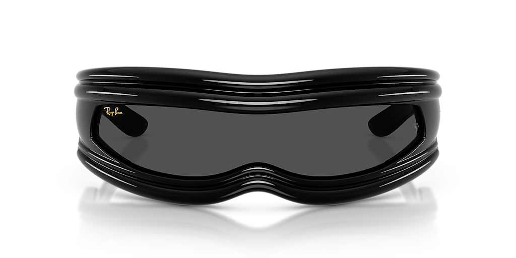 RAY-BAN RB4943 Ultra Wrap 001 Next Generation Collection Black - Unisex Sunglasses, Ultra Black Lens