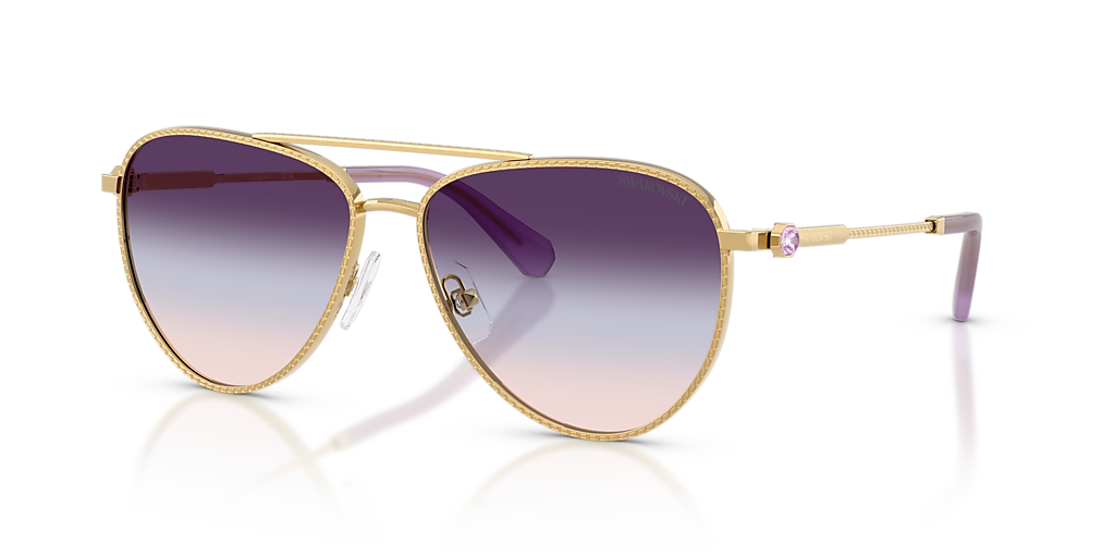 Swarovski SWA-130 ゴールドフレーム　リムレスサングラス Sunglasses, Square shape, SK7040, Gold tone | Swarovski 小物