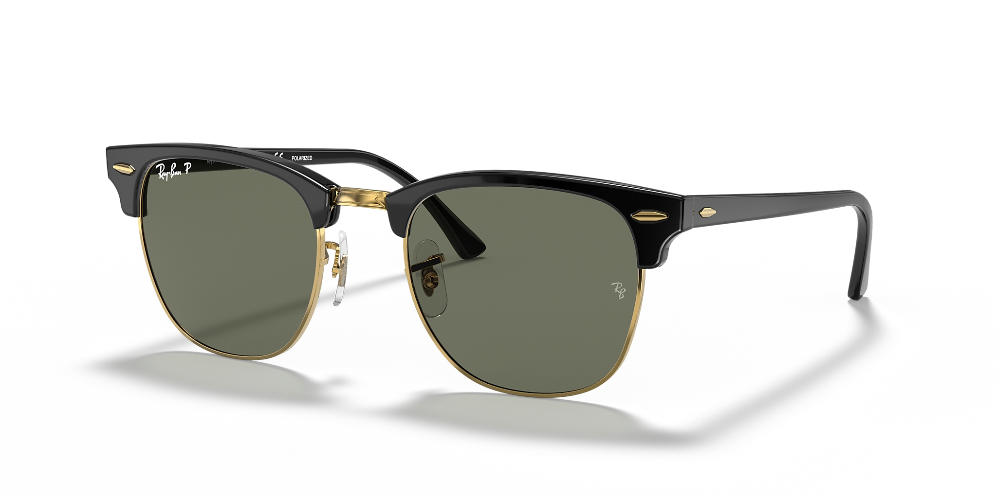 RAY-BAN RB3016 Clubmaster Classic Wrinkled Black On Black - Sunglasses, Black Lens