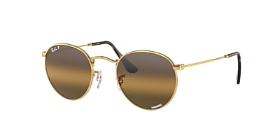 Ray-Ban RB3447 Round Metal Chromance 50 Silver/Green & Gunmetal 