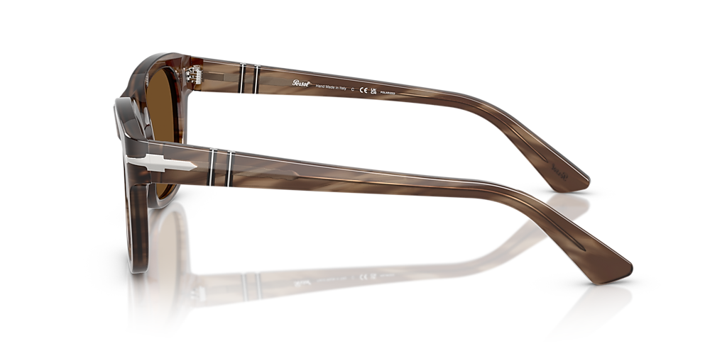 PERSOL PO3372S Striped Brown - Unisex Luxury Sunglasses, Polar Brown Lens