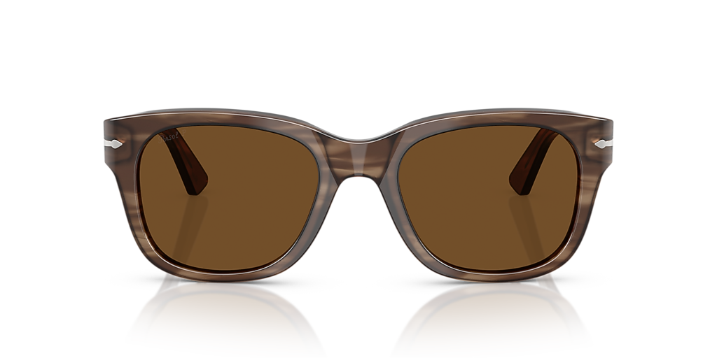 PERSOL PO3372S Striped Brown - Unisex Luxury Sunglasses, Polar Brown Lens
