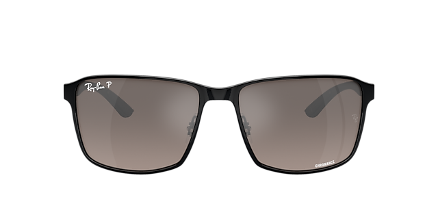 Ray-Ban RB3721CH Chromance 59 Blau & Schwarz auf Silber 