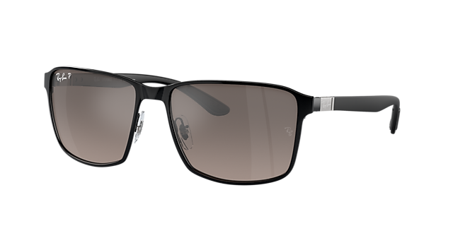 Ray-Ban RB3721CH Chromance 59 Blau & Schwarz auf Silber 
