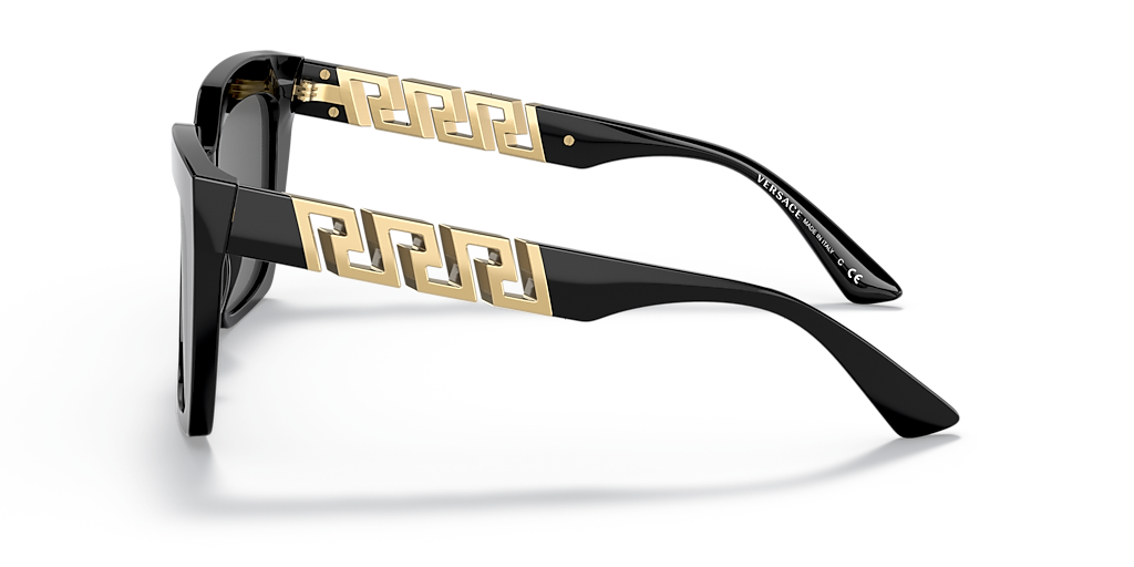 VERSACE VE4418 Black - Woman Luxury Sunglasses, Dark Grey Lens