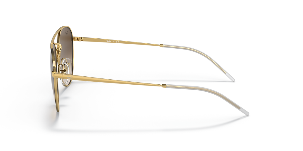 RAY-BAN RB3589 Brown On Gold - Unisex Sunglasses, Brown Gradient Dark Brown Lens