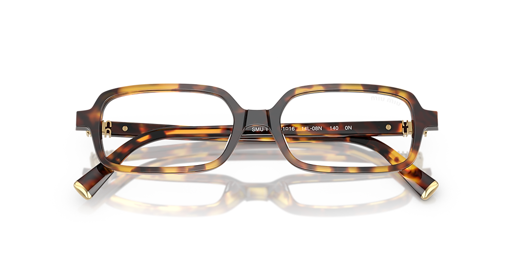 MIU MIU MU 11ZS Havana Honey - Women Luxury Sunglasses, Clear Blue-Violet Light Filter Lens