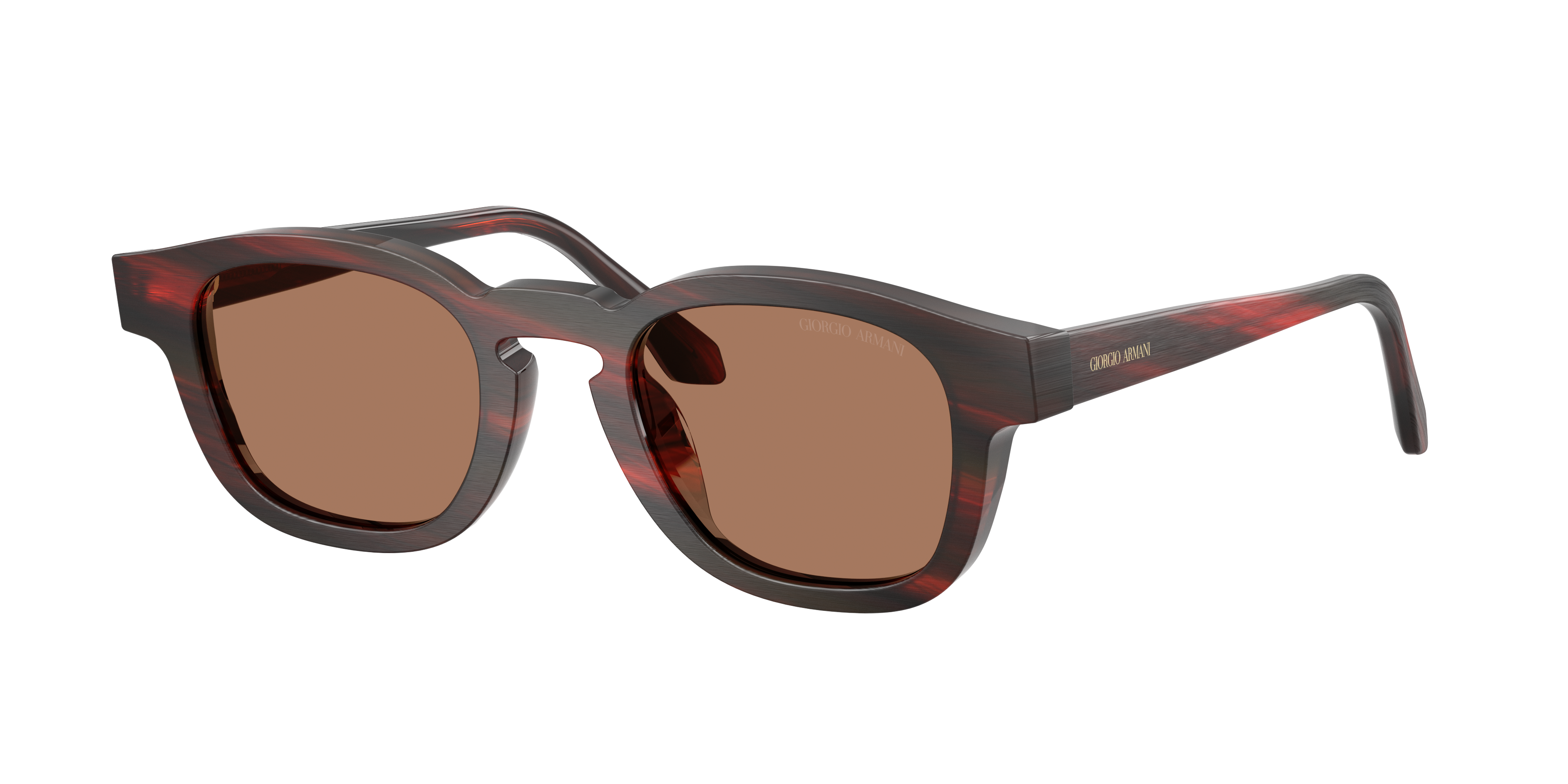 Giorgio Armani Unisex Sunglass AR8254U -  Frame color: Brushed Red, Lens color: Brown