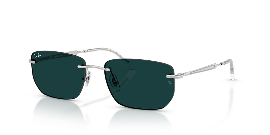 Ray-Ban Rimless Sunglasses - Green Lenses with Silver Frame RB3768 Sunglasses in Silver and Green Mirror Green - RB3768  main image 4