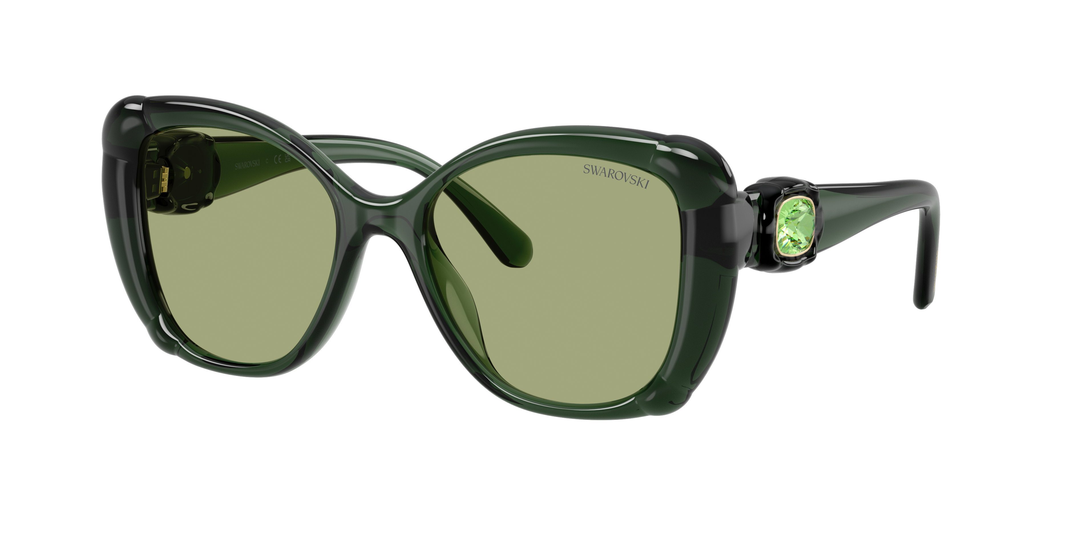 Swarovski Woman Sunglass SK6051U -  Frame color: Transparent Green, Lens color: Green