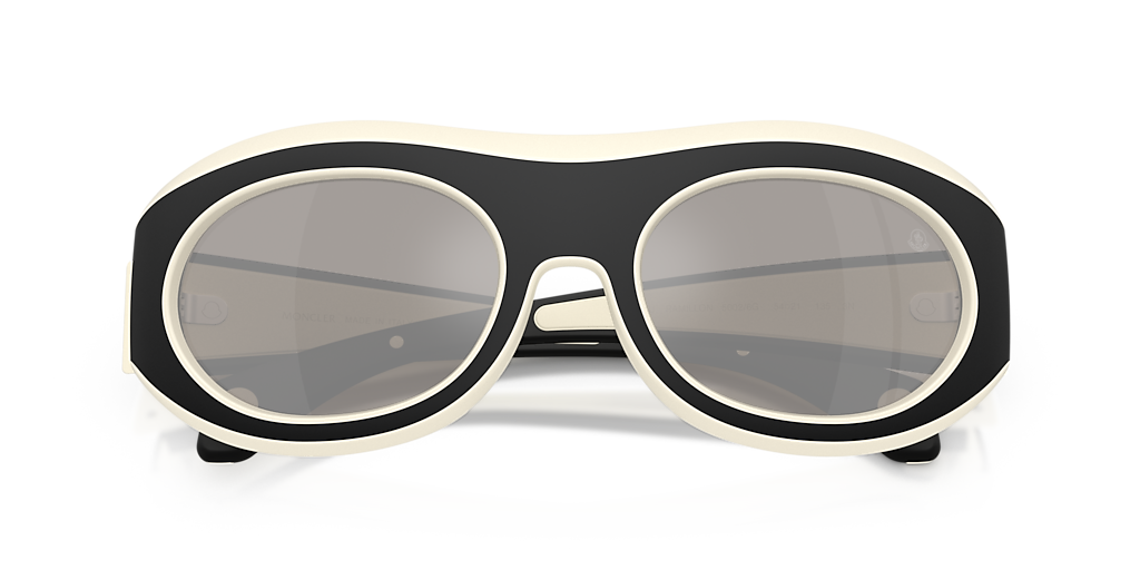 MONCLER ME8015U Ramillon Matte Butter/Matte Black - Unisex Sunglasses, Mirror Silver Lens