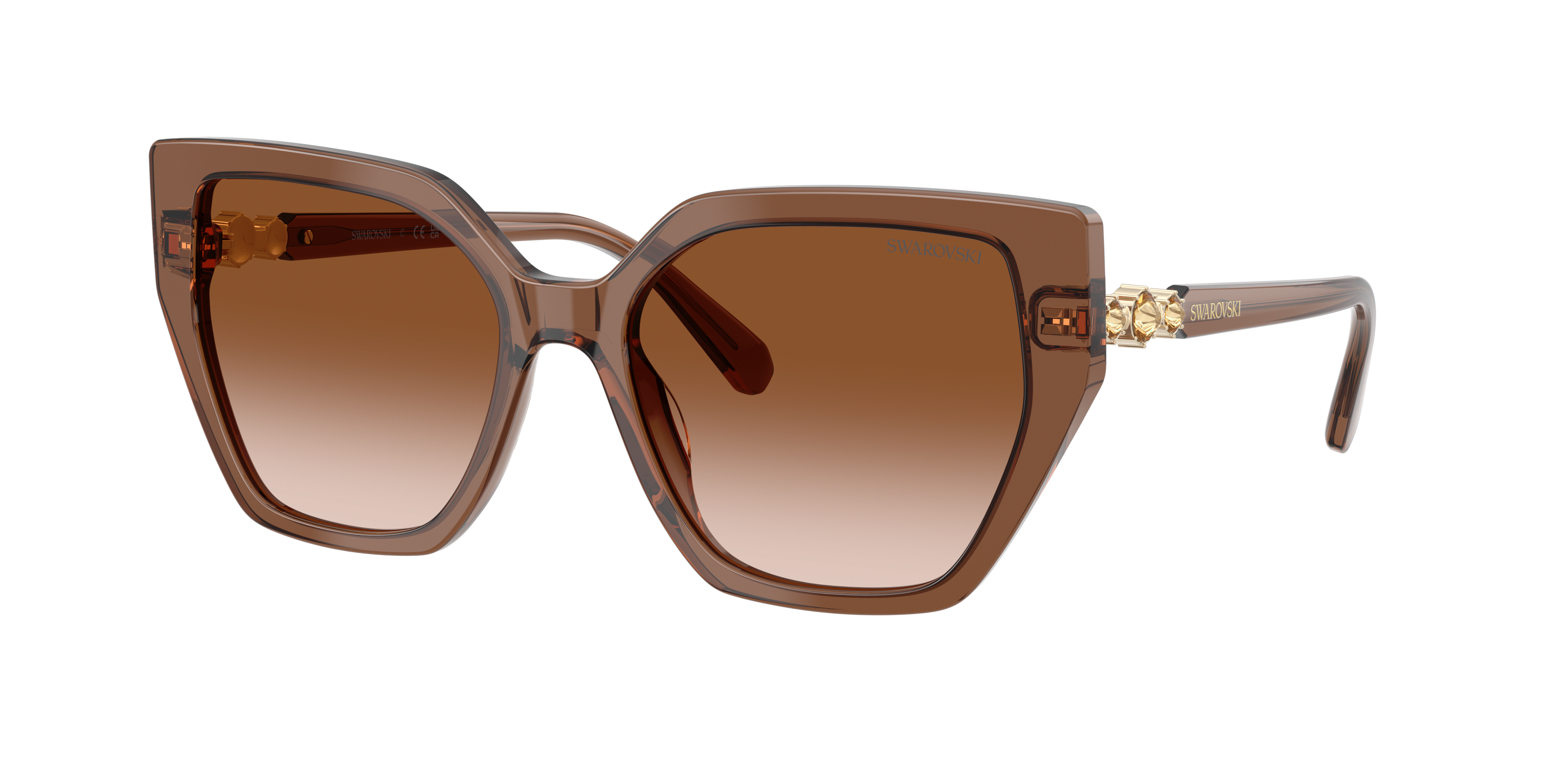 Swarovski Woman Sunglass SK6016 -  Frame color: Transparent Brown, Lens color: Gradient Brown