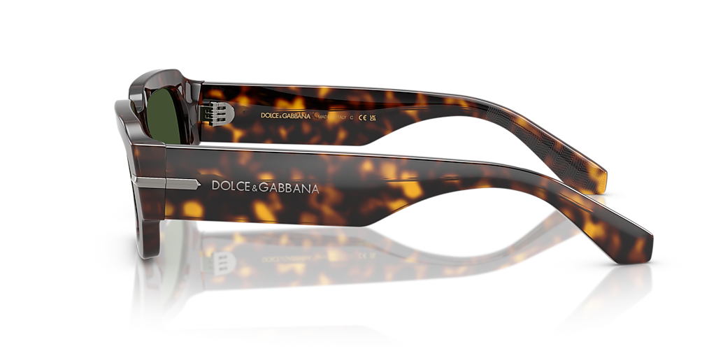 DOLCE&GABBANA DG4485F Havana - Men Luxury Sunglasses, Dark Green Lens