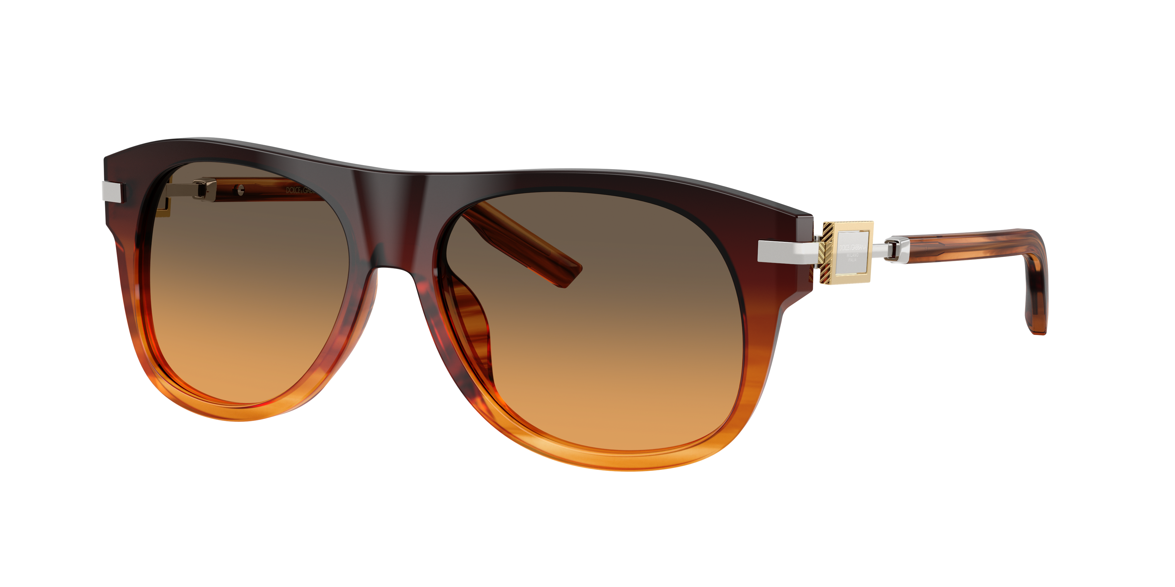 Dolce&Gabbana Man Sunglass DG4546 -  Frame color: Gradient Brown, Lens color: Orange Gradient Light Green