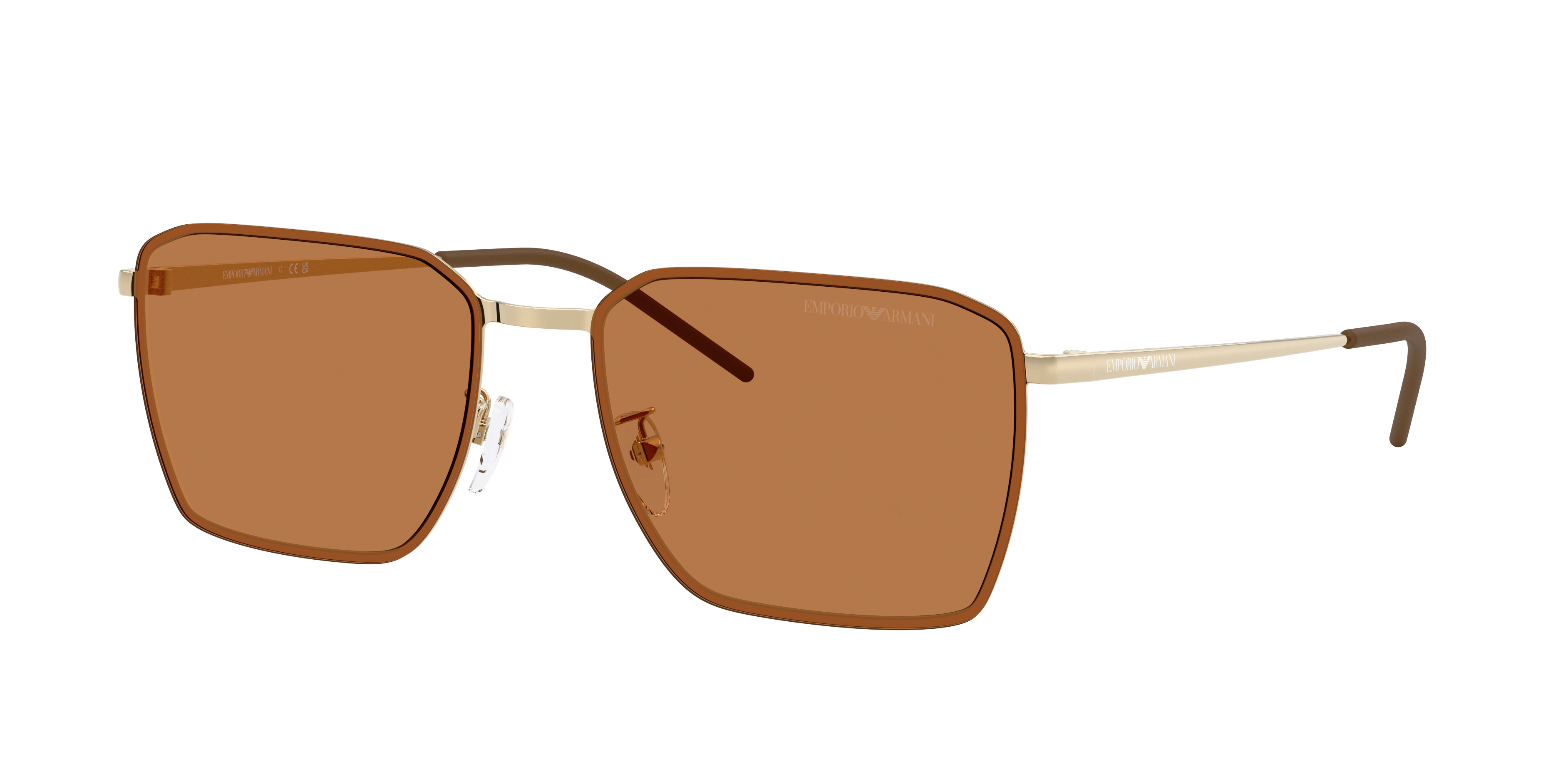 Emporio Armani Man Sunglass EA2172D -  Frame color: Shiny Pale Gold, Lens color: Brown