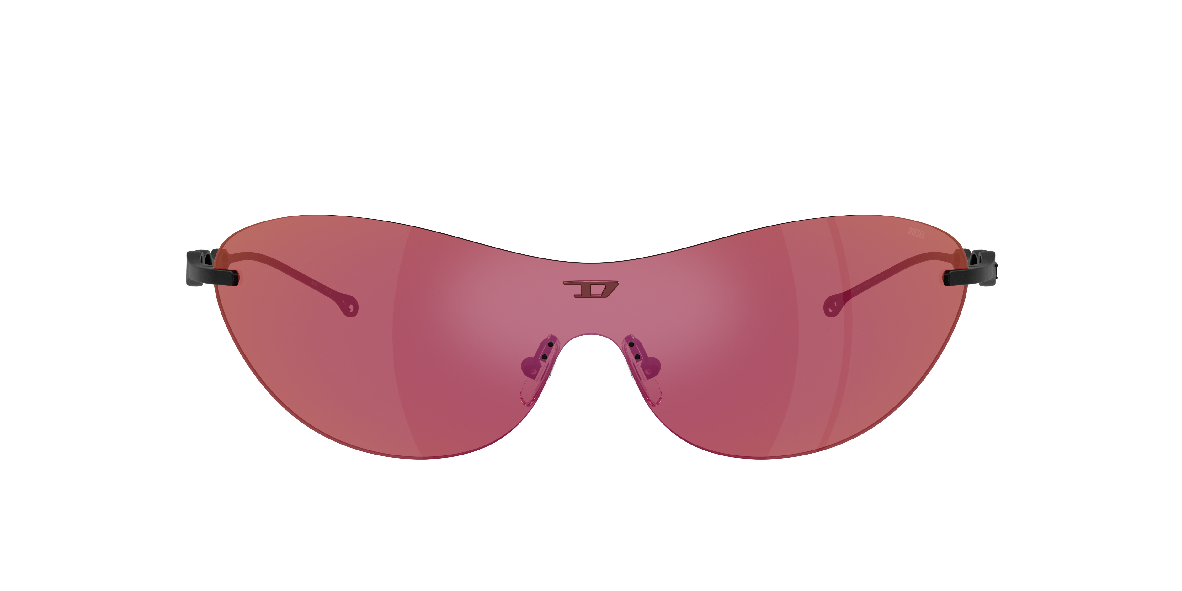 Diesel Unisex Sunglass Dl1006 In Dark Violet Mirror Red