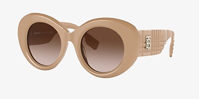 Burberry BE4370U Margot 49 Braun Verlaufstönung & Beige Sunglasses  