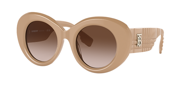 Burberry BE4370U Margot 49 Brown Gradient & Beige Sunglasses 