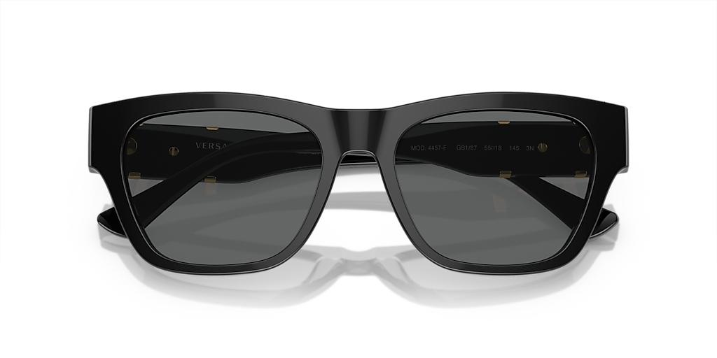 VERSACE VE4457F Black - Men Luxury Sunglasses, Dark Grey Lens