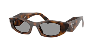 Prada PR A04S M (52 - 20) com Lentes Marrom e Armação Tartaruga