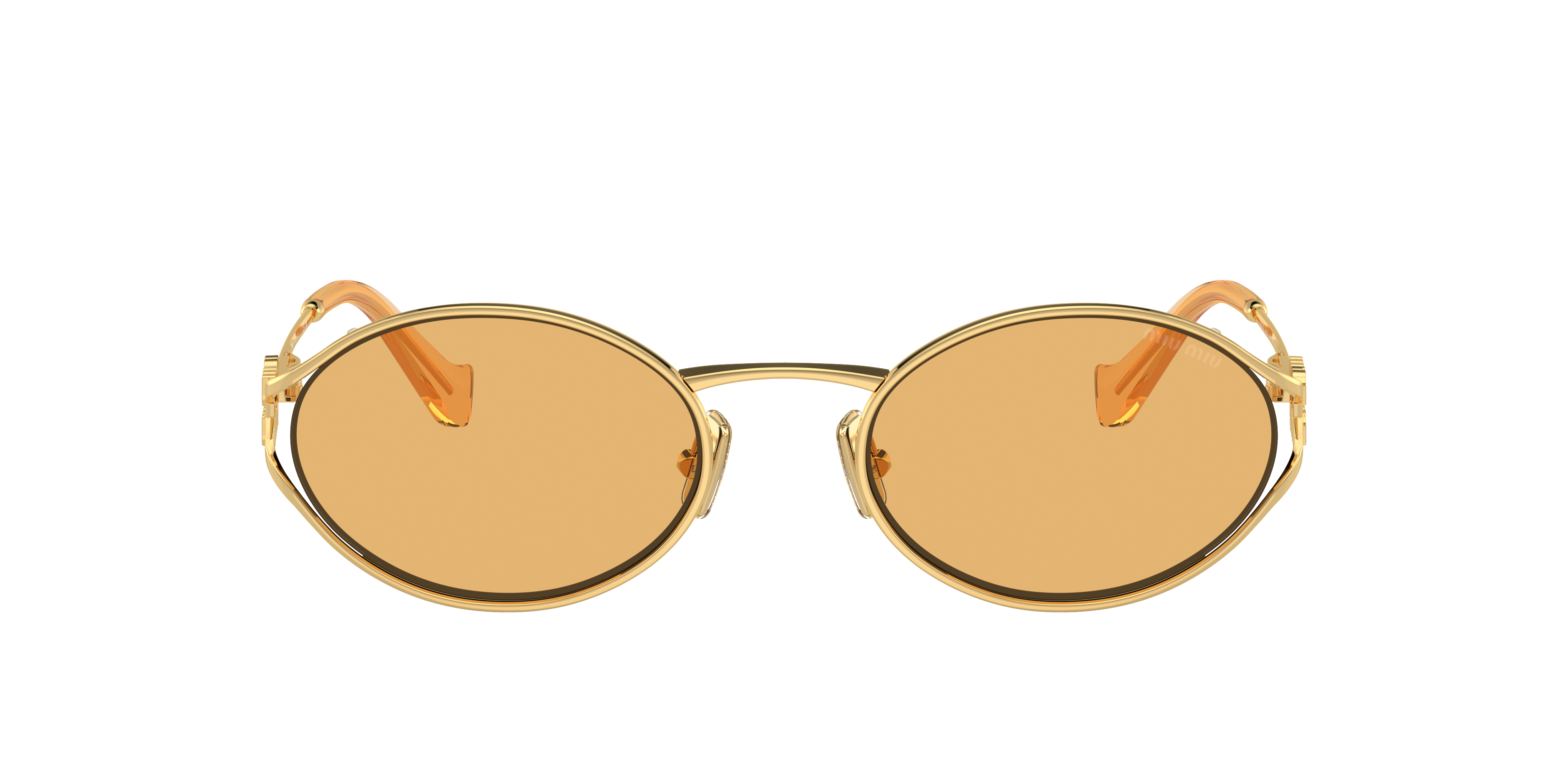 【完売必至】Miu Miu MU 52YS オーバル サングラス Miu Miu MU 52YS L (54 - 21) with Orange lenses and Gold