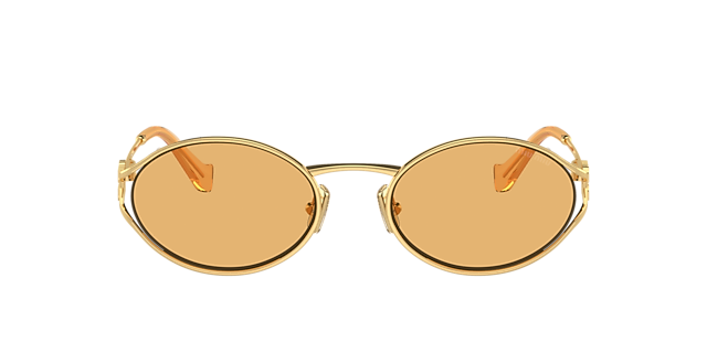 Miu Miu MU 52YS 54 Brown Gradient Violet & Gold Sunglasses 
