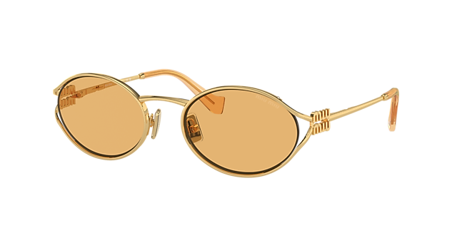 Miu Miu MU 52YS 54 Brown Gradient Violet & Gold Sunglasses  