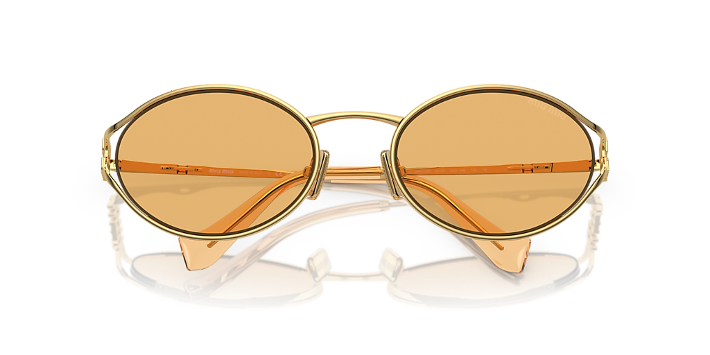 MIU MIU オハルフレムサンクラス 0MUA52S ZVN60O52 Miu Miu MU 52YS L (54 - 21) with Orange lenses and Gold