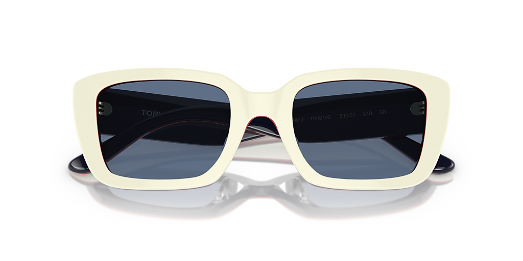 Tory Burch Blue and White Oversized Sunglasses 29694646~blue_0.webp main image 3