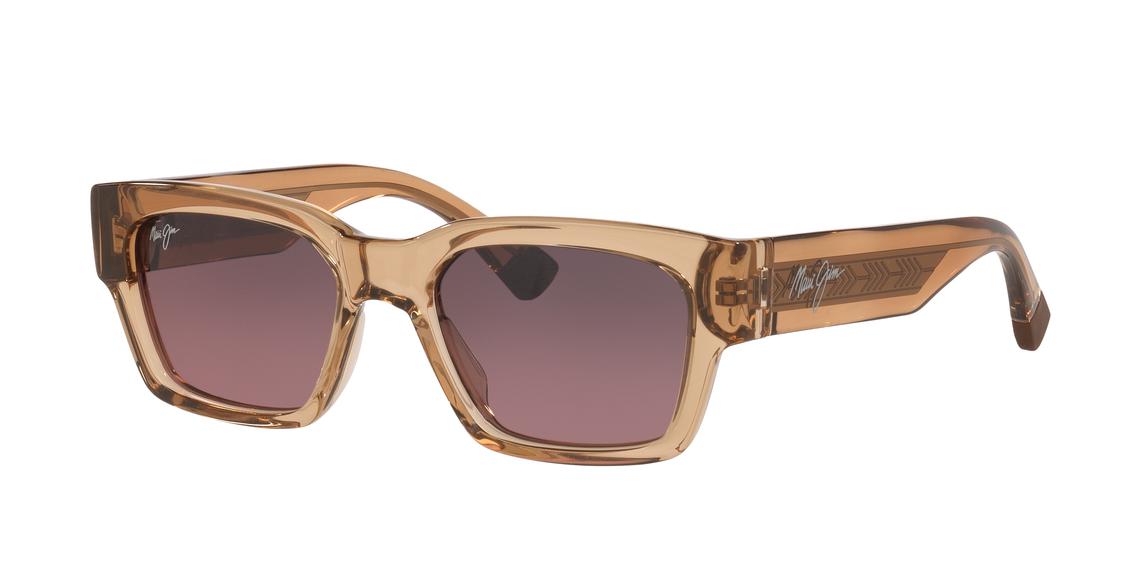Maui Jim MJ0642S S (53 - 18) with Pink lenses and Brown frame