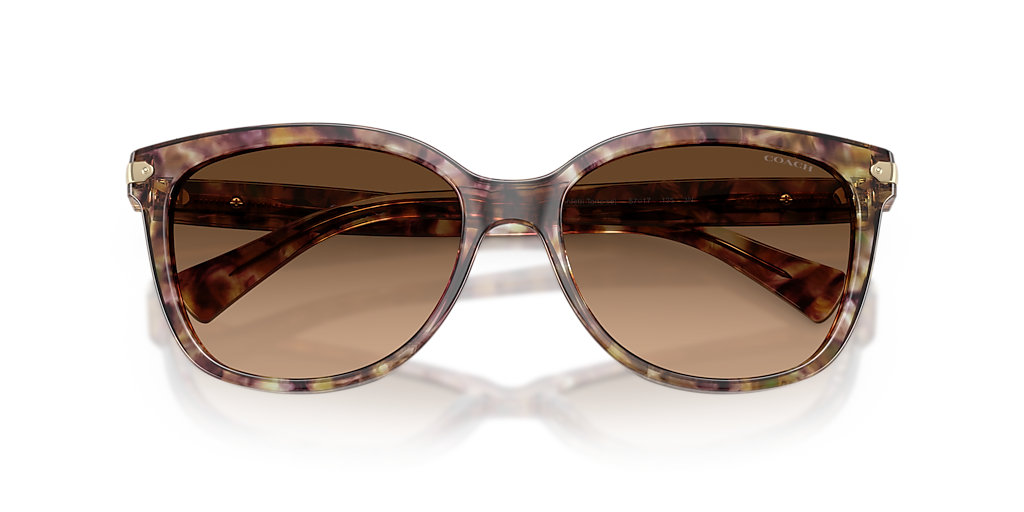 COACH HC8132 L109 Black Tortoise Gradient - Women Luxury Sunglasses, Brown Gradient Polarized Lens
