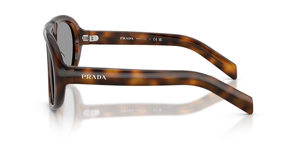 New PRADA Sunglasses Brown Tortoise Gray Lens Aviator Shield Mask PR C05S 57-18 PRADA Sunglasses PR C05S 16K08Z Black Latest Collection  main image 2