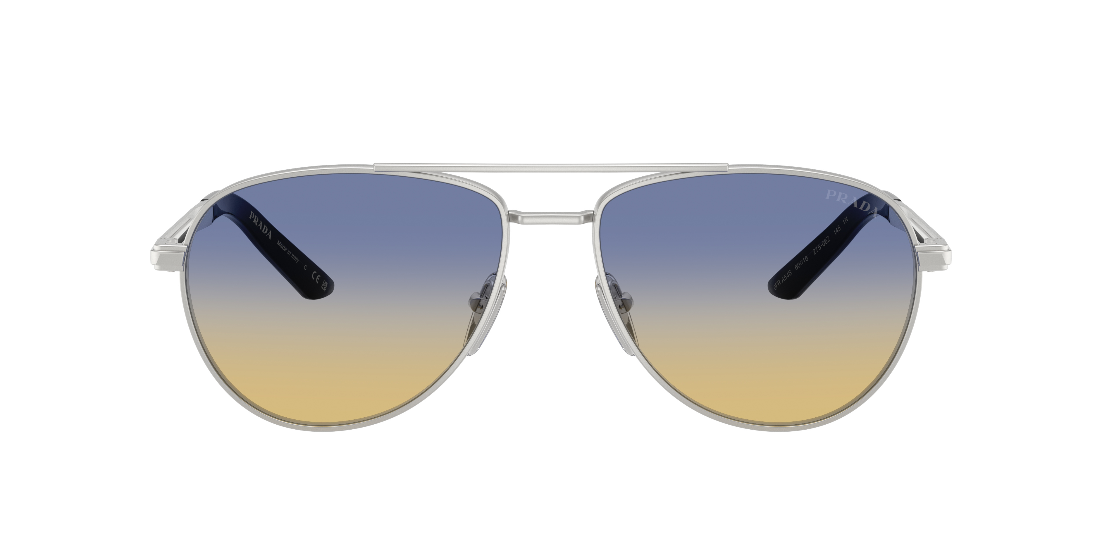 Prada PR A54S XXL (60 - 16) with Yellow lenses and Silver frame