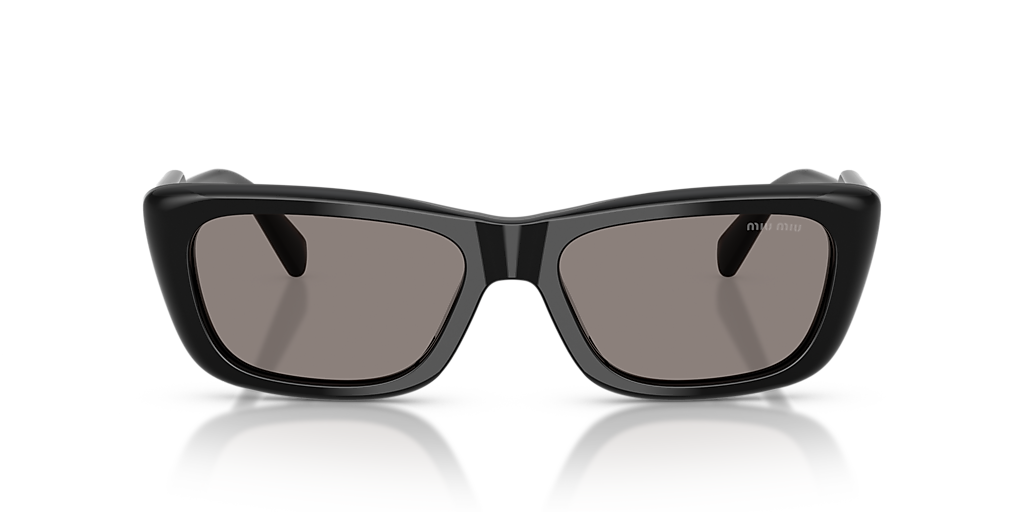 CLASSY New MIU MIU Sunglasses Black Rectangle Cat Eye Grey Lens Womens 56mm Miu Miu Regard Black Sunglasses With Grey Lenses | MU 11ZS  main image 3