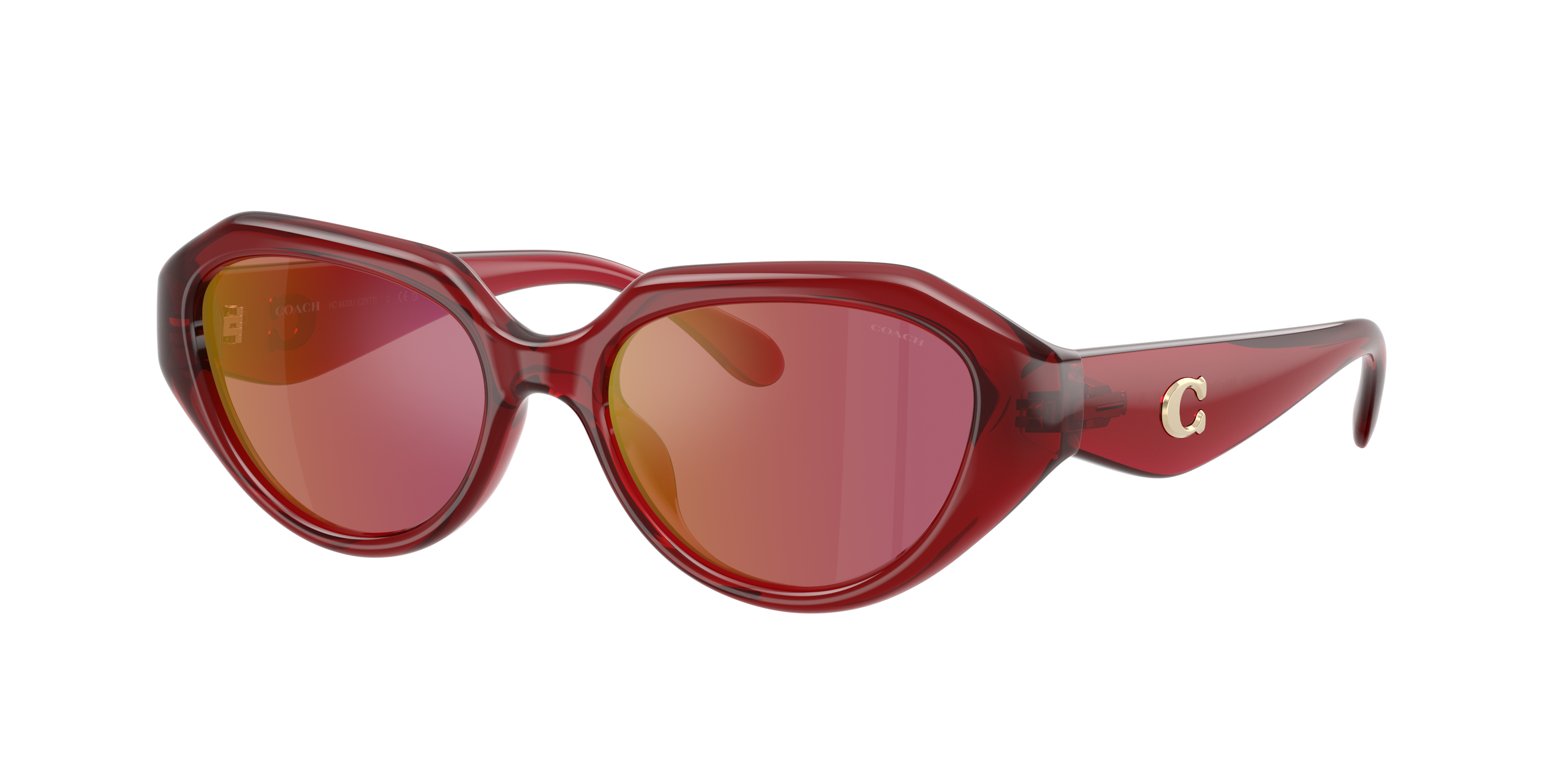 Coach C Hardware Geometric Sunglasses In Red