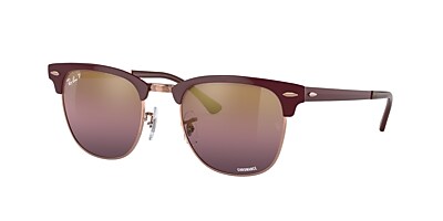 Ray-Ban RB3716 Clubmaster Metal Chromance 51 Gold/Red & Bordeaux 