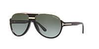 TOM FORD Ft0334 Dimitry Black Matte - Men Luxury Sunglasses, Blue Gradient Lens