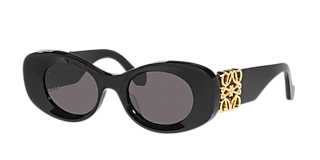 Loewe LW40036I 01A 51 ANAGRAM Shiny Black Gold Sunglasses LW40036I Loewe LW40036I 01A - As Seen On Lisa Rinna main image 2