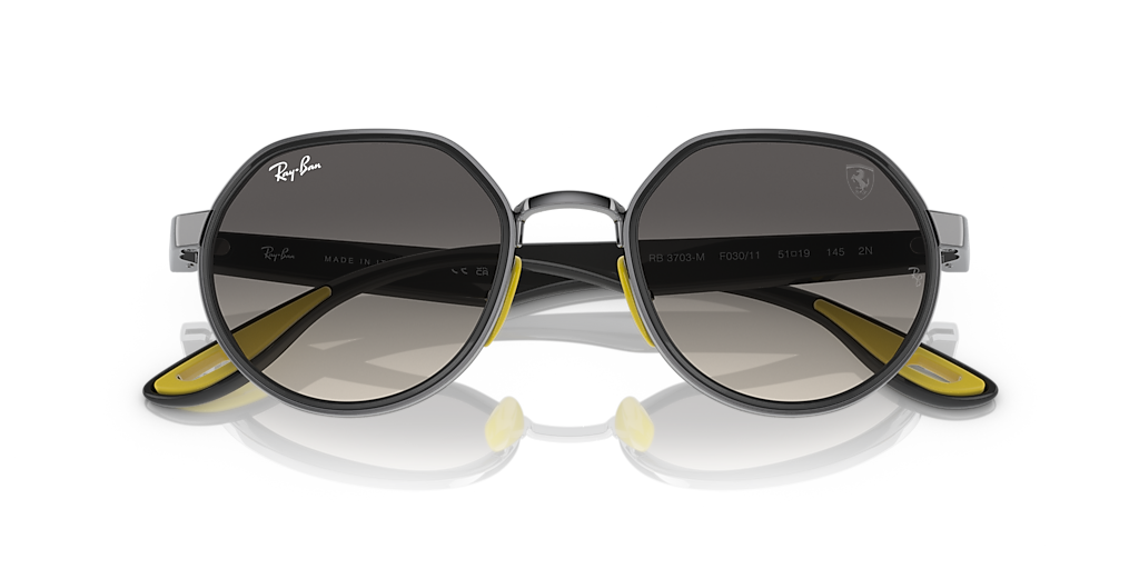 RAY-BAN RB3703M Scuderia Ferrari Collection Silver - Unisex Sunglasses, Dark Green Lens