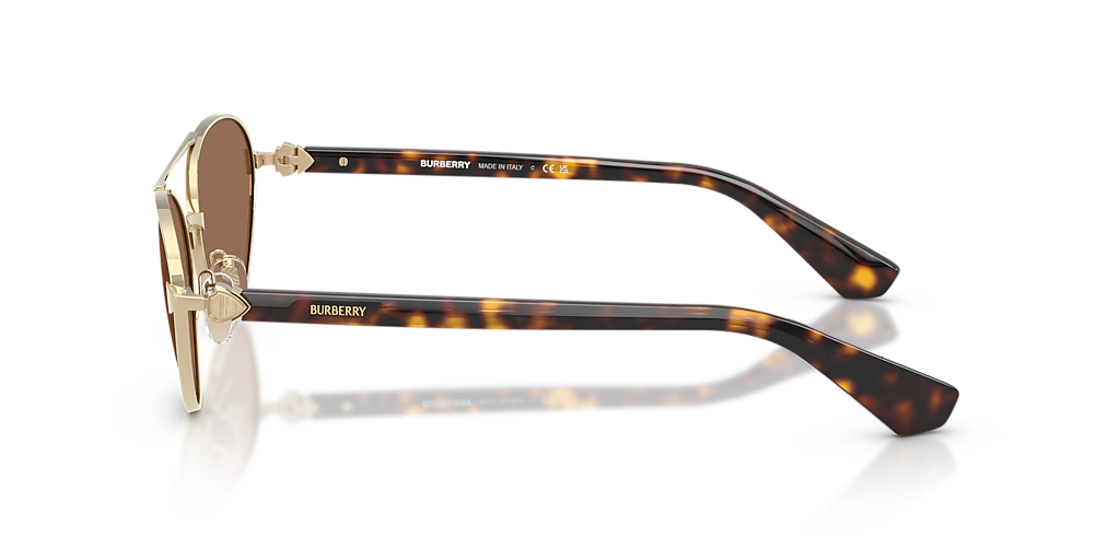 BURBERRY BE3165 Light Gold - Women Luxury Sunglasses, Dark Brown Lens