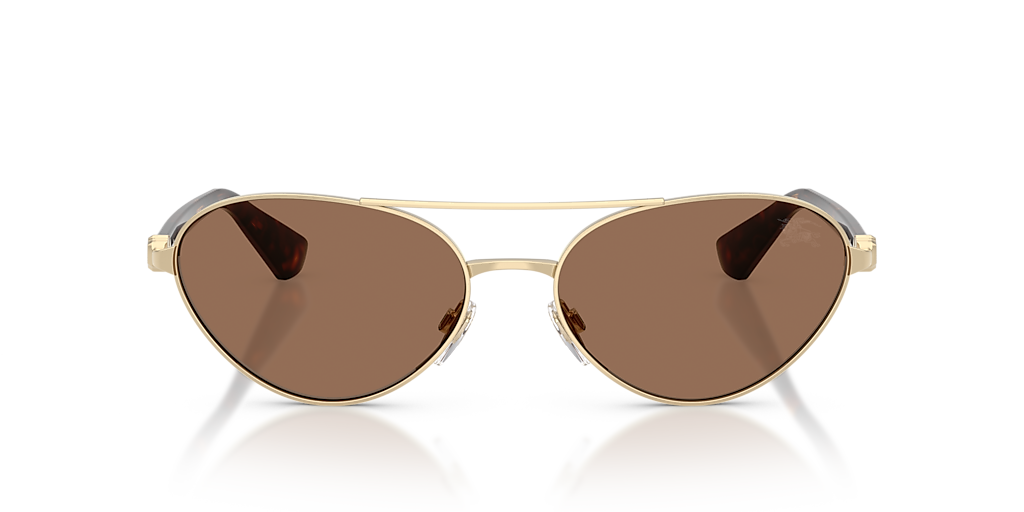 BURBERRY BE3165 Light Gold - Women Luxury Sunglasses, Dark Brown Lens