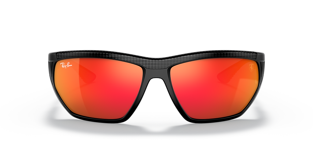 RAY-BAN RB8359M Scuderia Ferrari Collection Black - Unisex Sunglasses, Red Mirror Lens