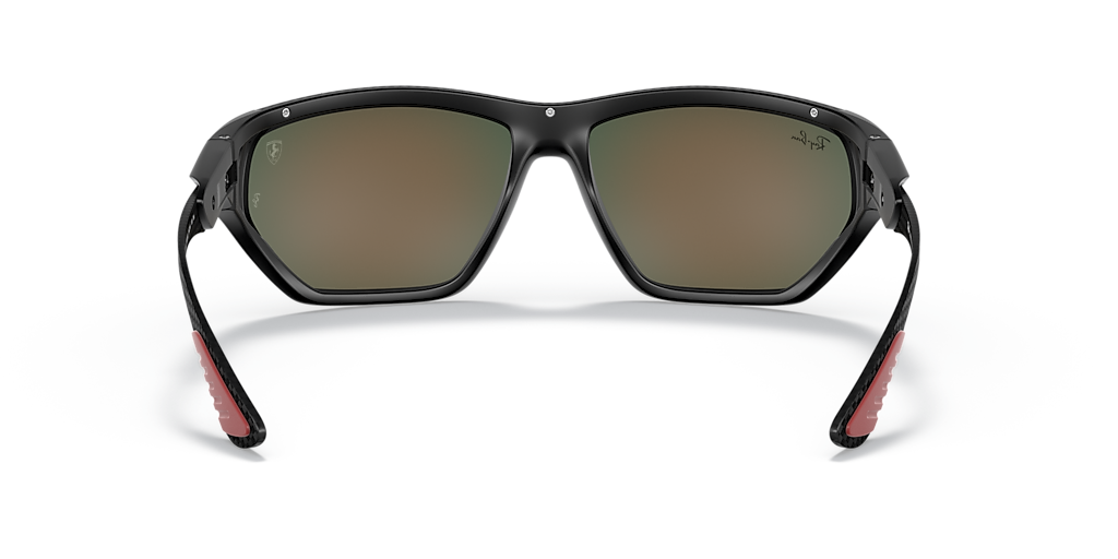 RAY-BAN RB8359M Scuderia Ferrari Collection Black - Unisex Sunglasses, Red Mirror Lens