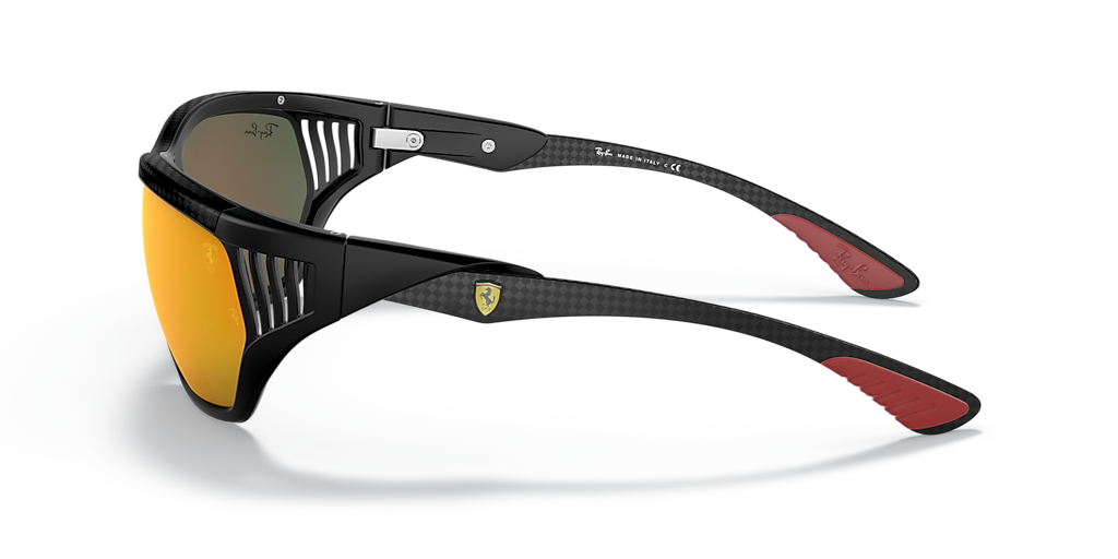RAY-BAN RB8359M Scuderia Ferrari Collection Black - Unisex Sunglasses, Red Mirror Lens