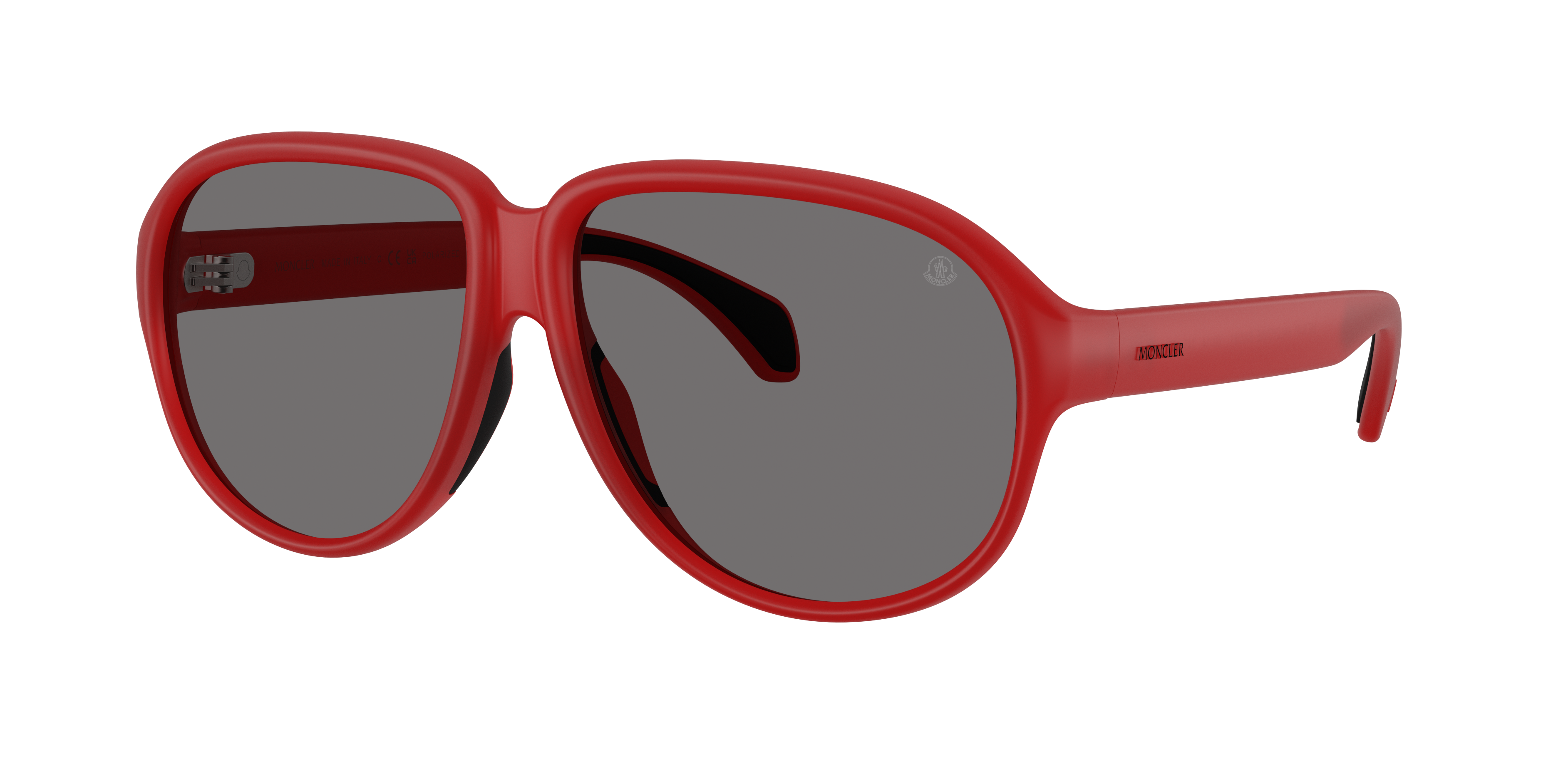 Moncler Womens Me8001 Halcyonne Aviator Acetate Sunglasses Red In Polar Dark Grey